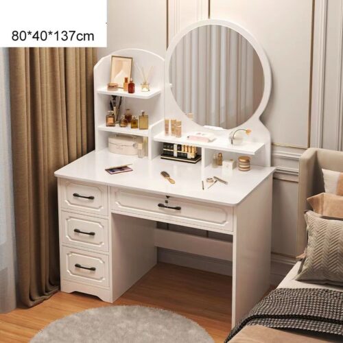 שידת איפור עם מראה בעיצוב אלגנטי – רוחב 80 ס"מ