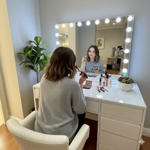 שידת איפור יוקרתית עם מראה - דגם פיזה