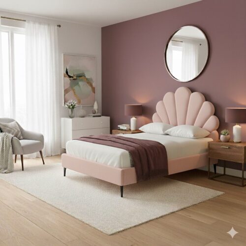 מיטת ילדים מרופדת מבד קטיפה - דגם ליאן