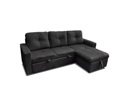 סלון פינתי דגם Dali בד קורדרוי - נפתח למיטה עם שזלונג מתחלף