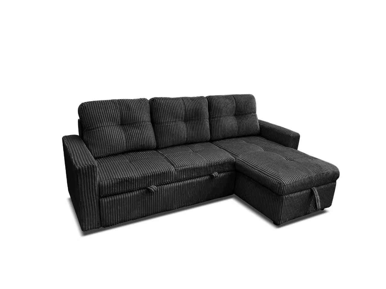 סלון פינתי דגם Dali בד קורדרוי - נפתח למיטה עם שזלונג מתחלף